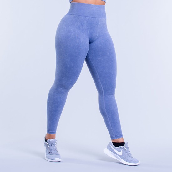 Leggings Dfyne Valkyrie Acid Wash Femme Bleu Foncé | 28390-HXOB