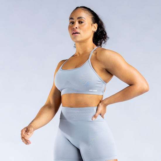 Soutien Gorge Sport Dfyne Dynamic Backless Femme Grise Clair | 70589-JAME