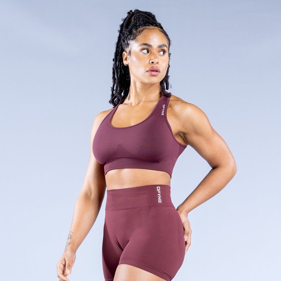 Soutien Gorge Sport Dfyne Dynamic Seamless Femme Bordeaux | 74085-TXFG