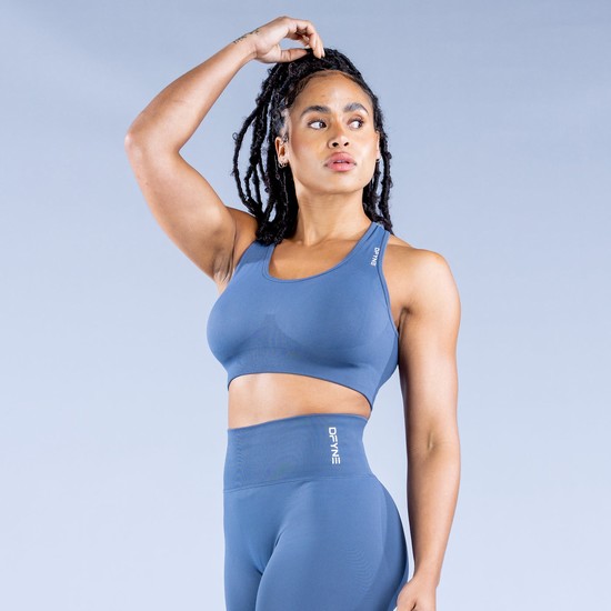 Soutien Gorge Sport Dfyne Dynamic Seamless Femme Bleu Foncé | 91805-FIWL