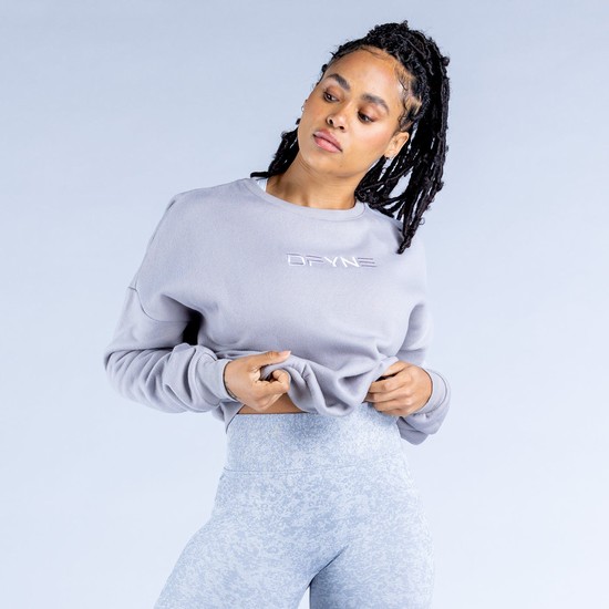 Sweats Dfyne Luxe | Revive Crop Femme Grise | 71463-PMKO
