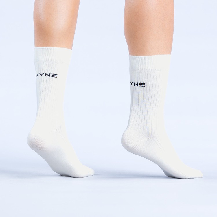 Chaussettes Dfyne Revive Crew Femme Blanche | 30678-VDSR