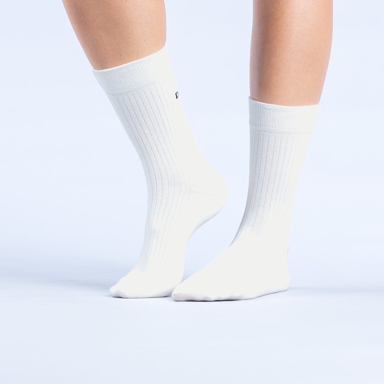 Chaussettes Dfyne Revive Crew Femme Blanche | 30678-VDSR