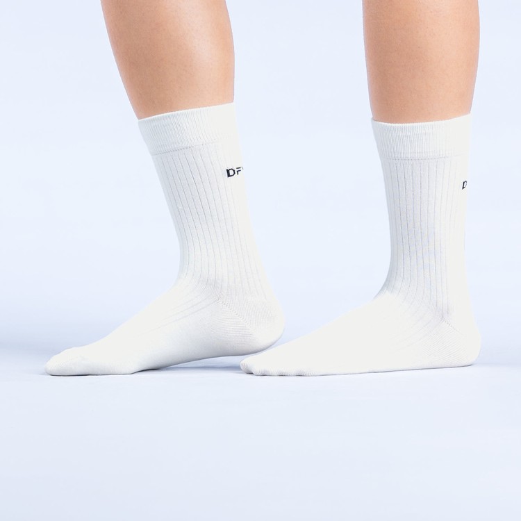 Chaussettes Dfyne Revive Crew Femme Blanche | 30678-VDSR