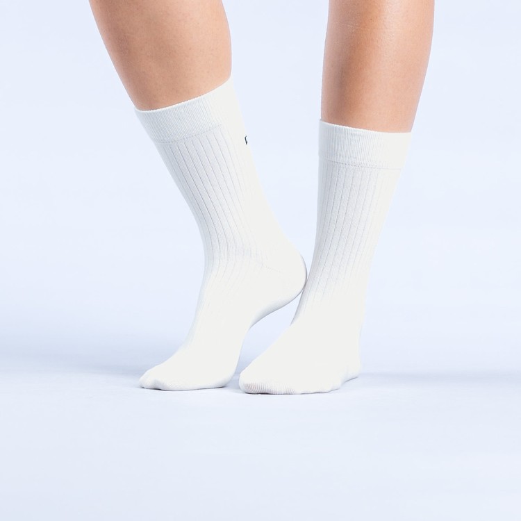 Chaussettes Dfyne Revive Crew Femme Blanche | 30678-VDSR