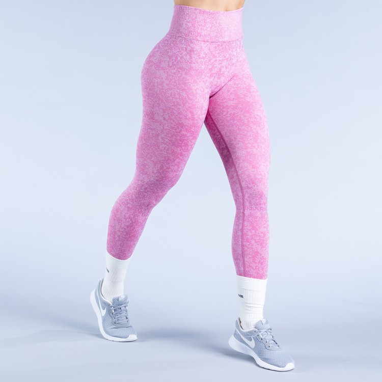 Leggings Dfyne Revive Femme Camouflage Rose Foncé | 63701-WSRD