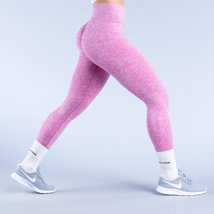 Leggings Dfyne Revive Femme Camouflage Rose Foncé | 63701-WSRD