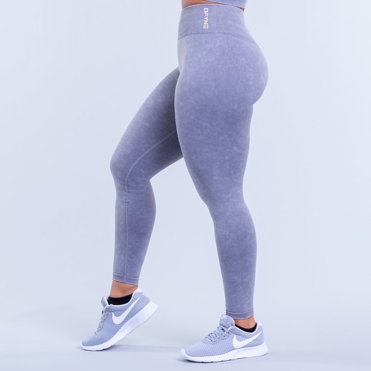 Leggings Dfyne Valkyrie Acid Wash Femme Grise Blanche | 54709-YFXB