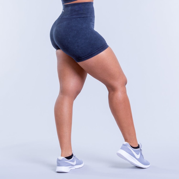 Shorts Dfyne Valkyrie Acid Wash Femme Grise | 26384-ZJTF