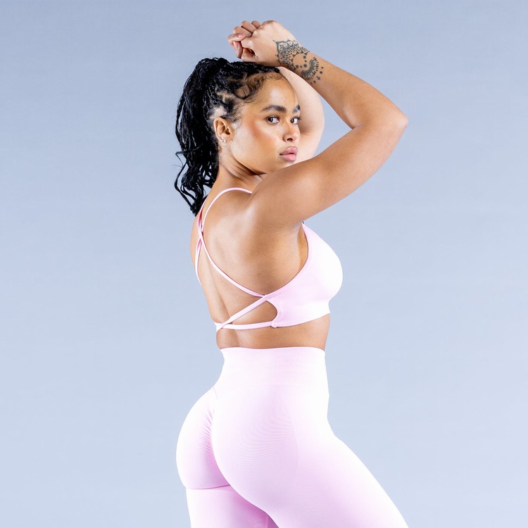 Soutien Gorge Sport Dfyne Dynamic Backless Femme Rose Clair Rose | 35714-XIDC