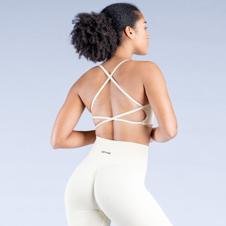 Soutien Gorge Sport Dfyne Dynamic Backless Femme Blanche | 38104-OILH