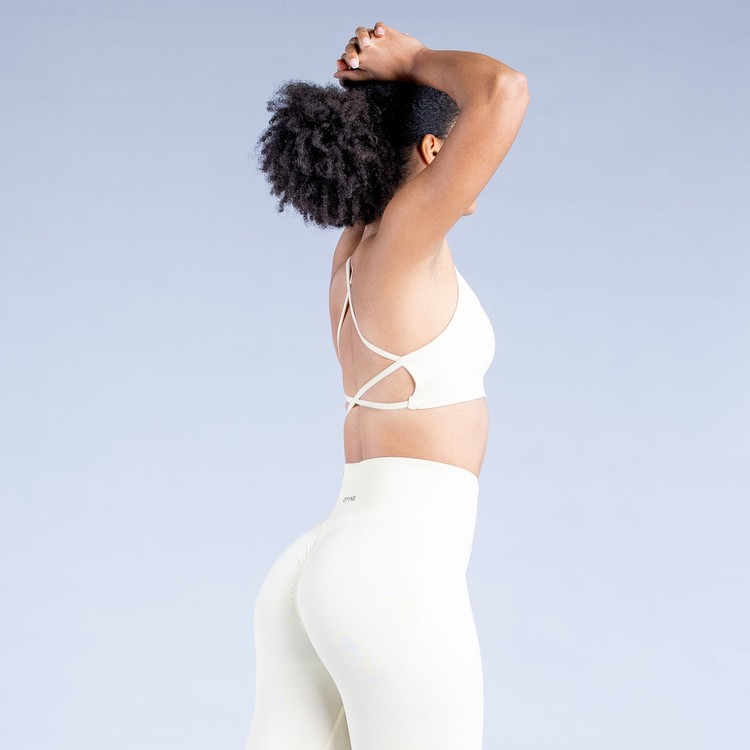 Soutien Gorge Sport Dfyne Dynamic Backless Femme Blanche | 38104-OILH
