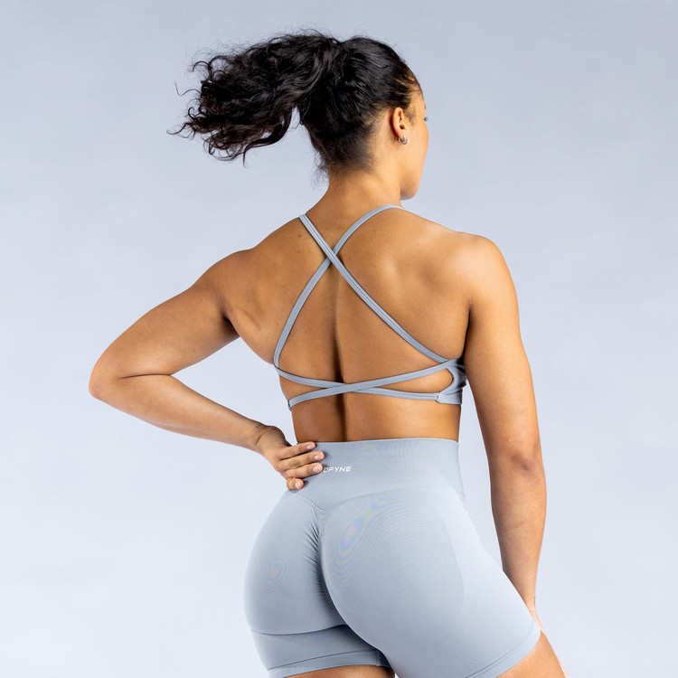 Soutien Gorge Sport Dfyne Dynamic Backless Femme Grise Clair | 70589-JAME