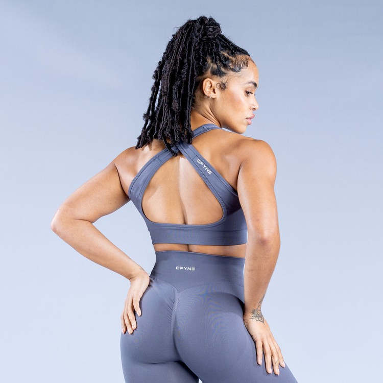 Soutien Gorge Sport Dfyne Dynamic Seamless Femme Grise Foncé | 71290-JHMI