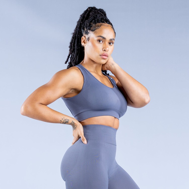 Soutien Gorge Sport Dfyne Dynamic Seamless Femme Grise Foncé | 71290-JHMI
