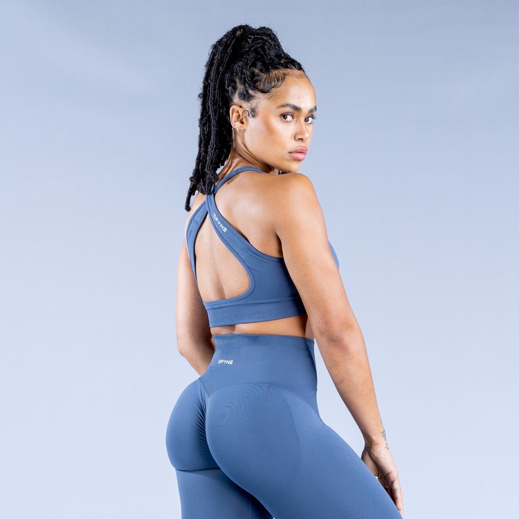 Soutien Gorge Sport Dfyne Dynamic Seamless Femme Bleu Foncé | 91805-FIWL