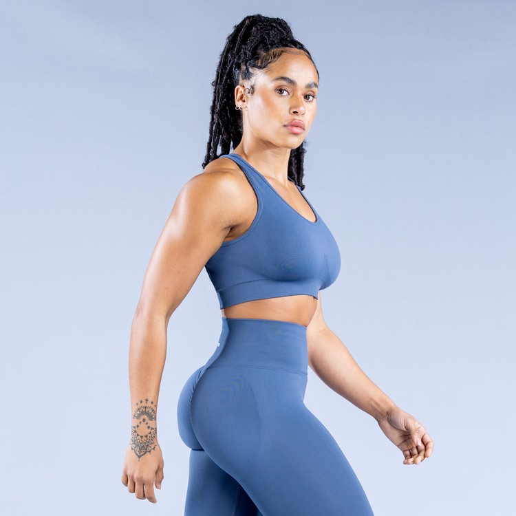 Soutien Gorge Sport Dfyne Dynamic Seamless Femme Bleu Foncé | 91805-FIWL