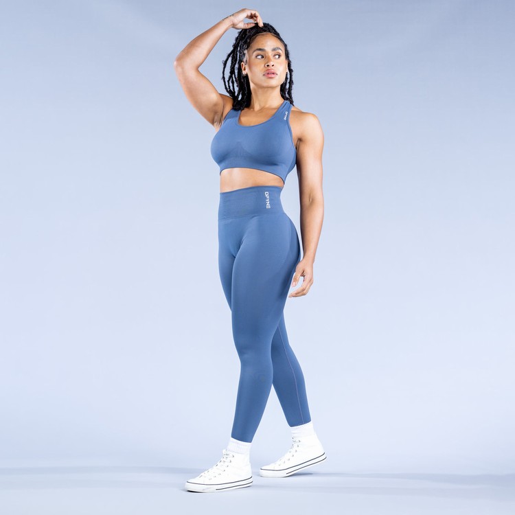Soutien Gorge Sport Dfyne Dynamic Seamless Femme Bleu Foncé | 91805-FIWL