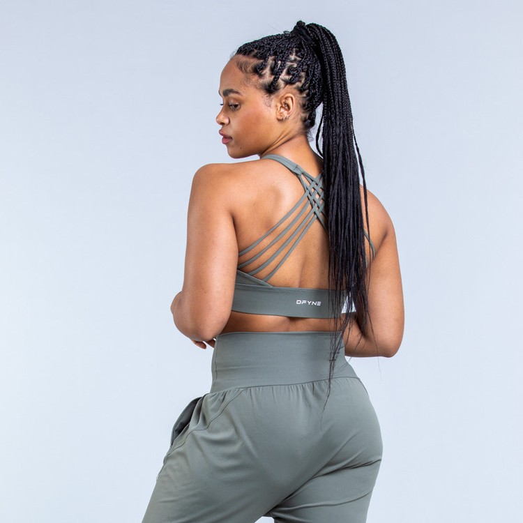 Soutien Gorge Sport Dfyne Origin Medium-Support Femme Vert | 05276-DPXQ