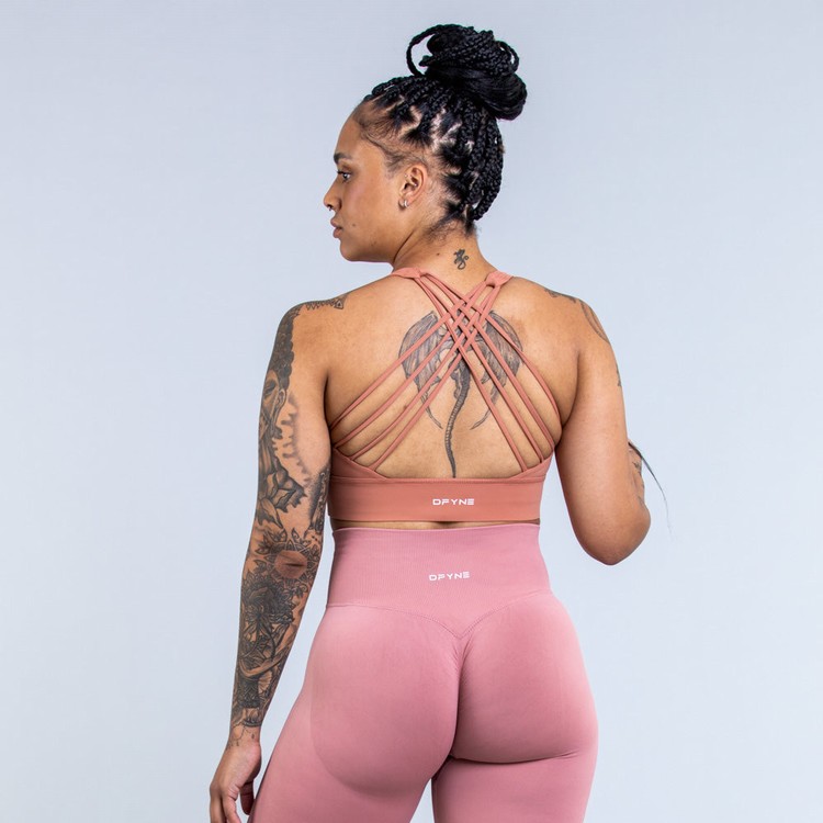 Soutien Gorge Sport Dfyne Origin Medium-Support Femme Rouge Foncé | 78536-DTVG