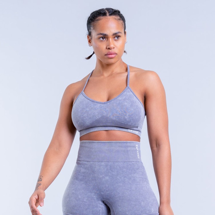 Soutien Gorge Sport Dfyne Valkyrie Acid Wash Femme Grise Blanche | 14508-KSNP