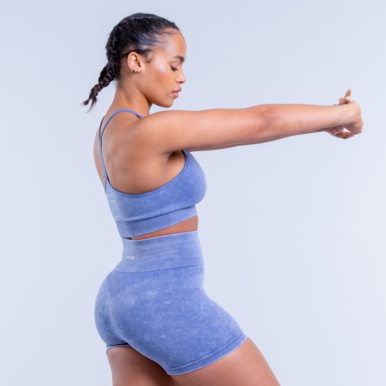Soutien Gorge Sport Dfyne Valkyrie Acid Wash Femme Bleu Foncé | 76204-RQKA