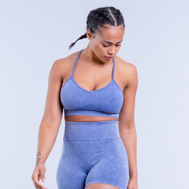 Soutien Gorge Sport Dfyne Valkyrie Acid Wash Femme Bleu Foncé | 76204-RQKA