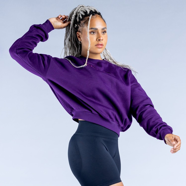 Sweats Dfyne Luxe | Revive Crop Femme Violette | 72953-SAXP