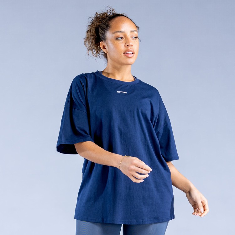 Sweats Dfyne Luxe Revive Oversized T Femme Bleu Foncé | 93127-QOMW