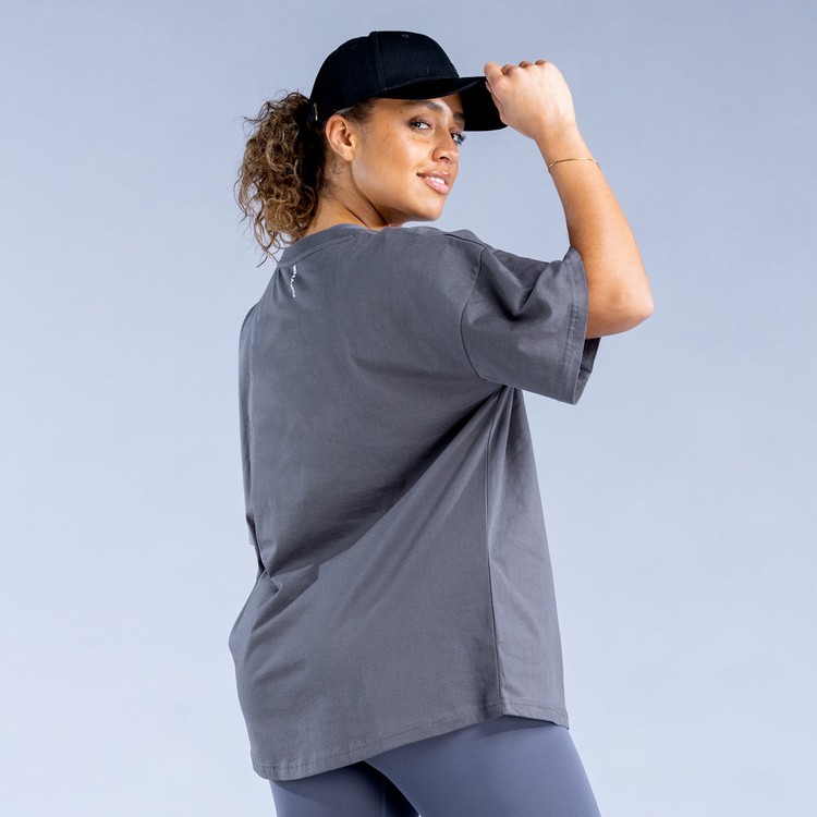 Sweats Dfyne Luxe Revive Oversized T Femme Grise Foncé | 93475-LCTR