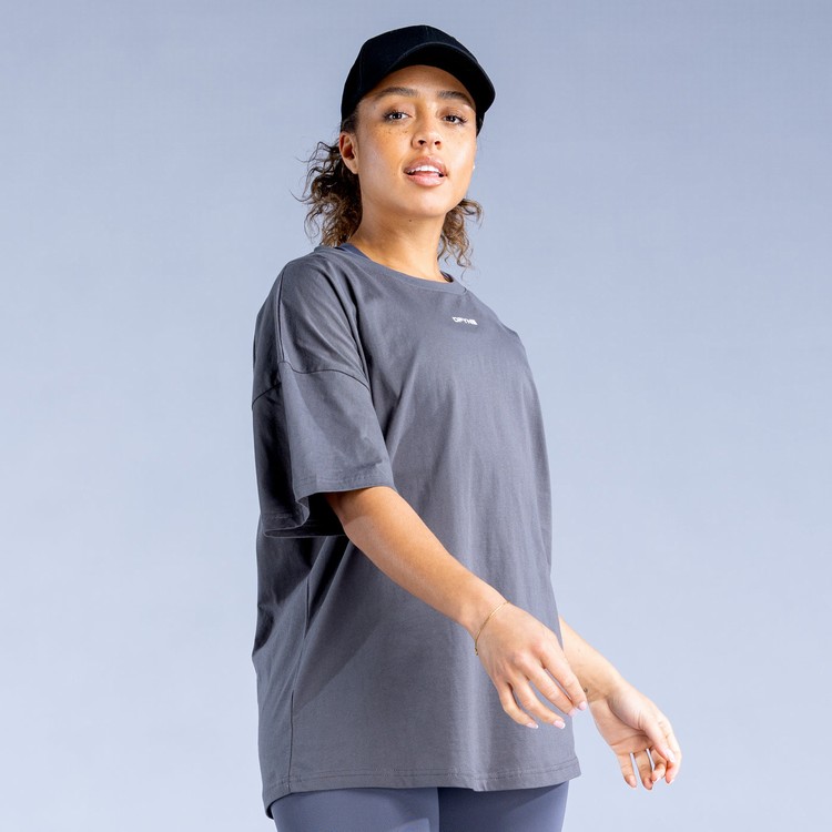 Sweats Dfyne Luxe Revive Oversized T Femme Grise Foncé | 93475-LCTR