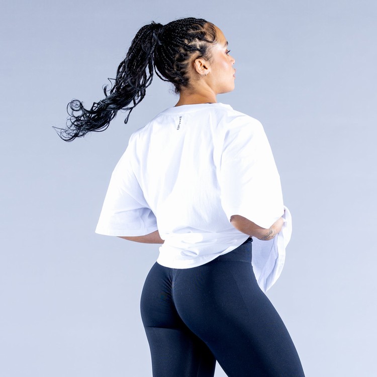 Sweats Dfyne Luxe Revive Oversized T Femme Blanche | 96325-ONLP