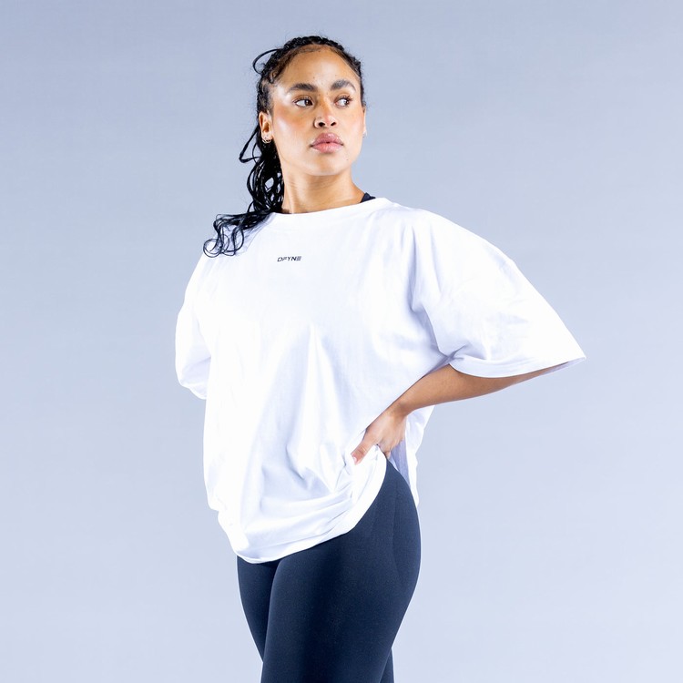 Sweats Dfyne Luxe Revive Oversized T Femme Blanche | 96325-ONLP