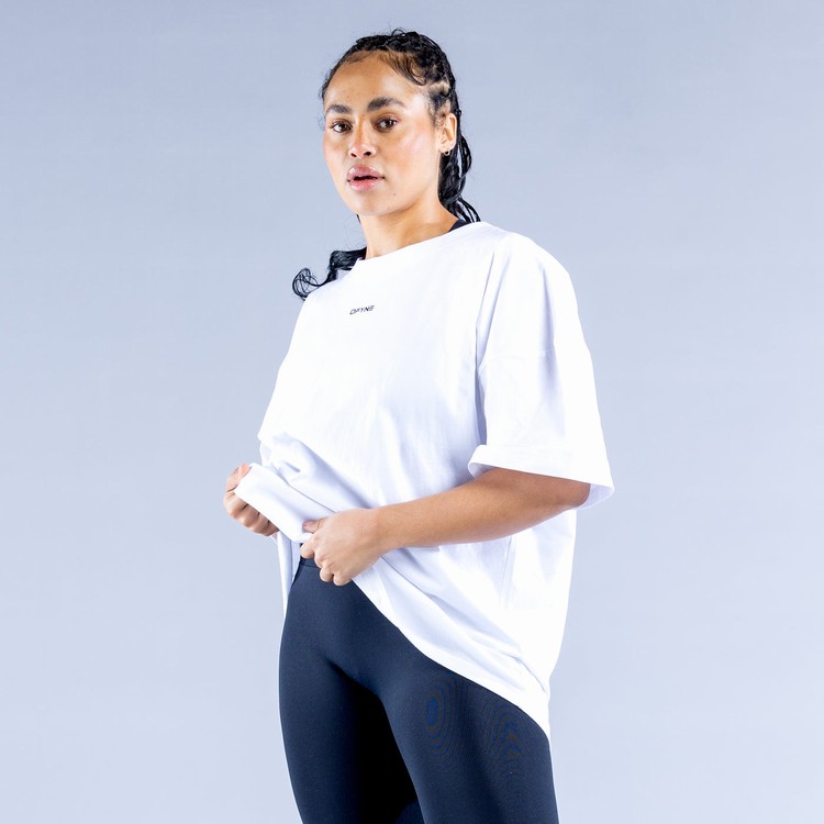 Sweats Dfyne Luxe Revive Oversized T Femme Blanche | 96325-ONLP