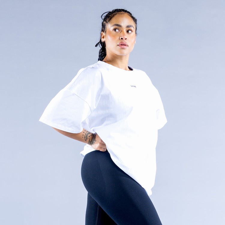Sweats Dfyne Luxe Revive Oversized T Femme Blanche | 96325-ONLP