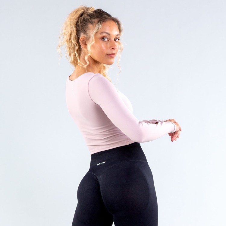 T Shirts Dfyne Origin Long Sleeve Femme Rose | 15802-RQOP