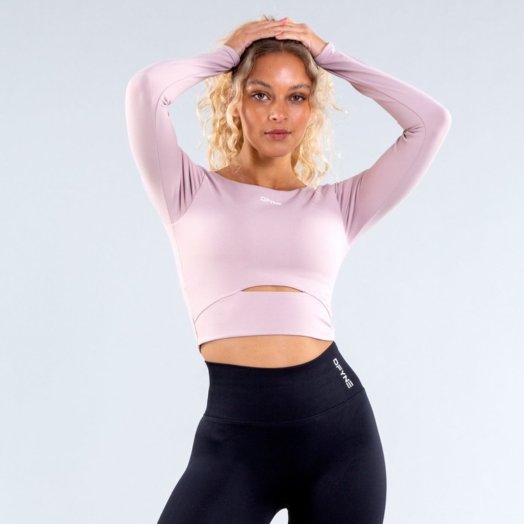 T Shirts Dfyne Origin Long Sleeve Femme Rose | 15802-RQOP