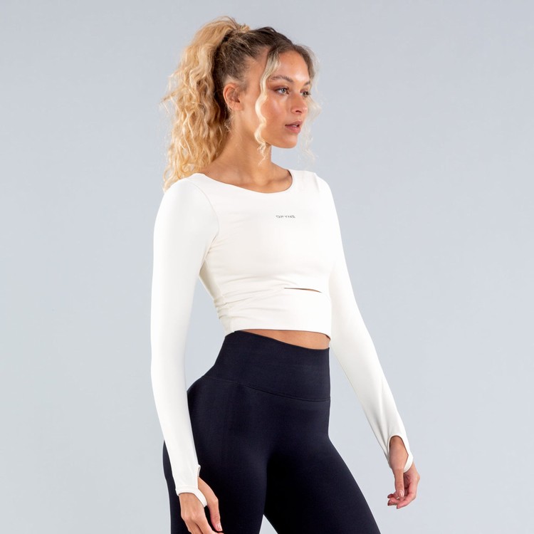 T Shirts Dfyne Origin Long Sleeve Femme Blanche | 39857-KHQU