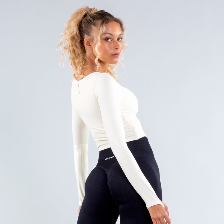 T Shirts Dfyne Origin Long Sleeve Femme Blanche | 39857-KHQU