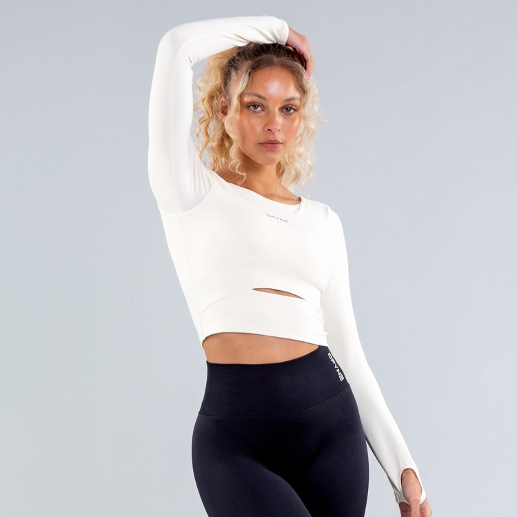T Shirts Dfyne Origin Long Sleeve Femme Blanche | 39857-KHQU