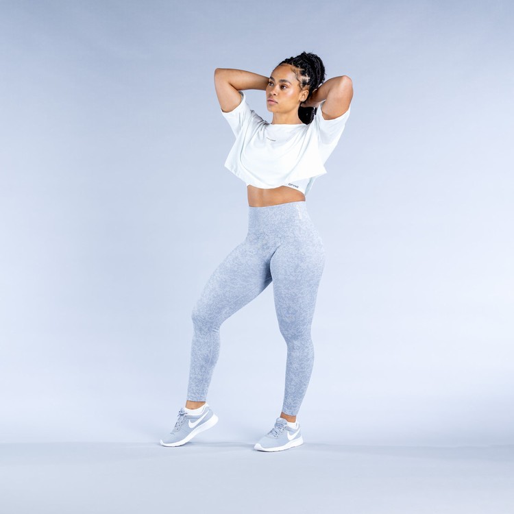 T Shirts Dfyne Revive Crop Femme Blanche | 56290-USNA